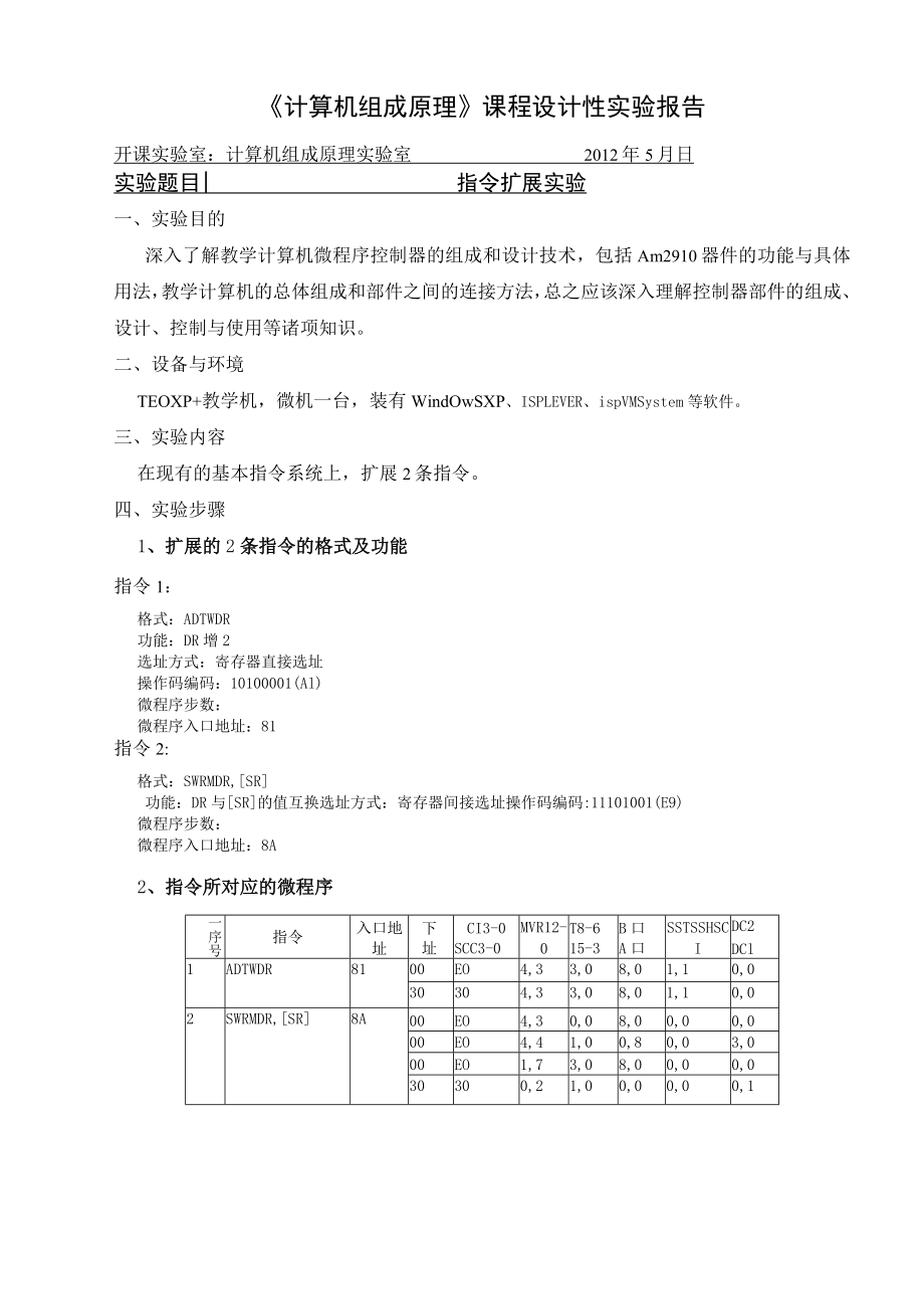 《计算机组成原理》指令扩展实验设计性实验报告.docx_第2页