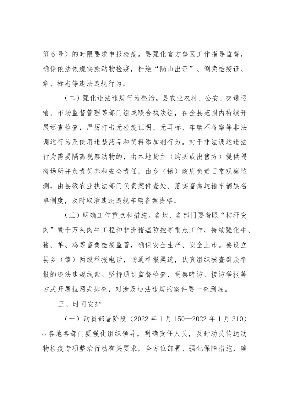 XX县2022年动物检疫专项整治行动方案.docx_第2页