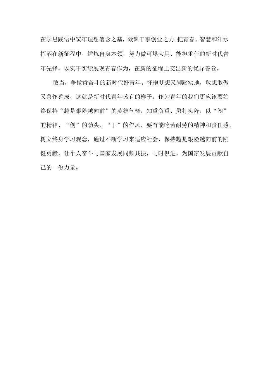 争做有理想 敢担当 能吃苦 肯奋斗的新时代好青年 演讲稿.docx_第2页