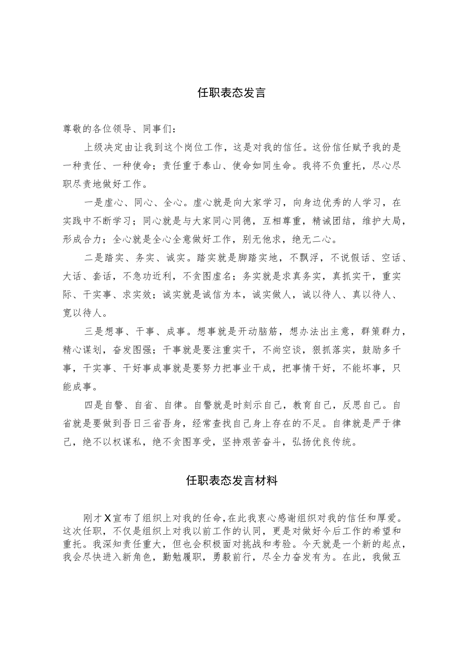 任职表态发言.docx_第1页