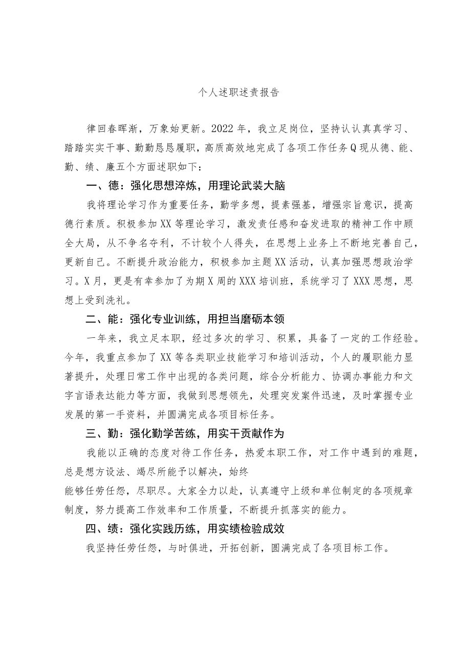 个人述职述责报告(范文).docx_第1页