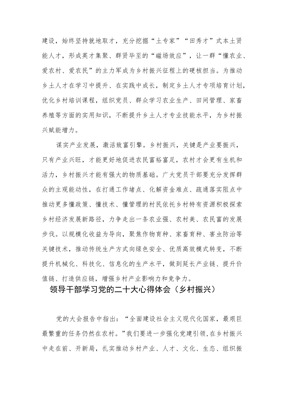 2022-2023年领导干部乡村振兴专题学习研讨发言材料3篇.docx_第3页