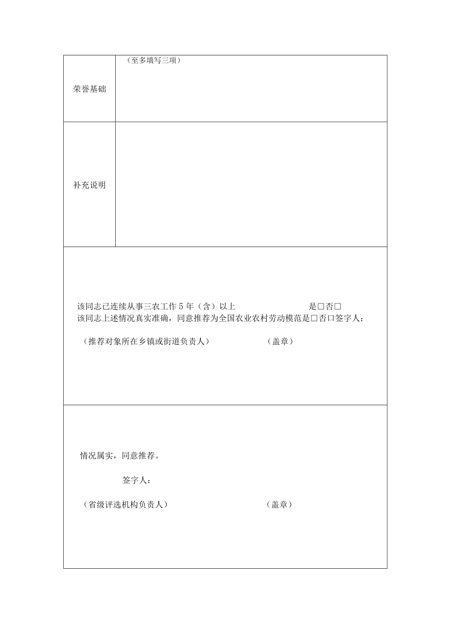 全国农业农村劳动模范初审推荐表、审批表、意见表.docx_第3页