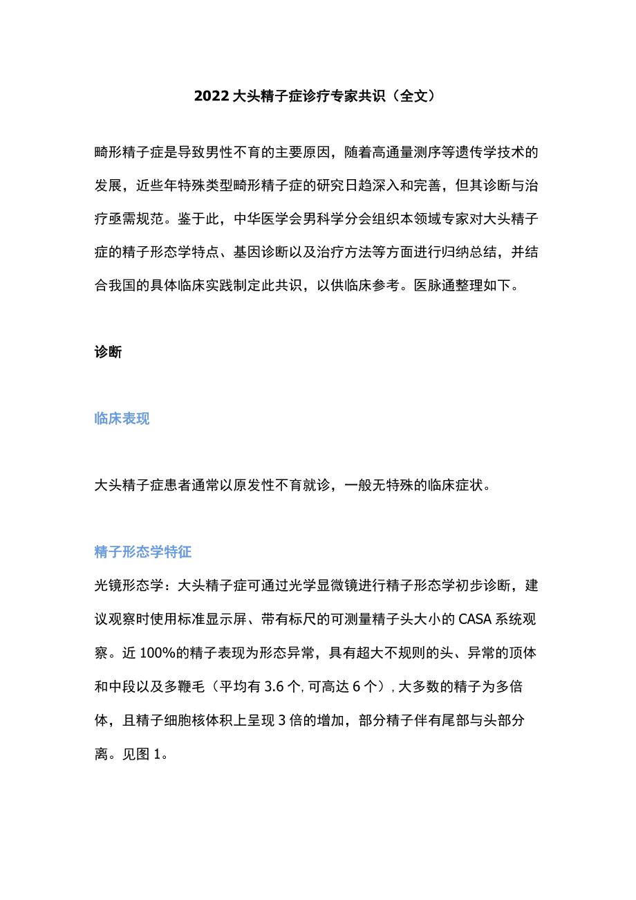 2022大头精子症诊疗专家共识（全文）.docx_第1页