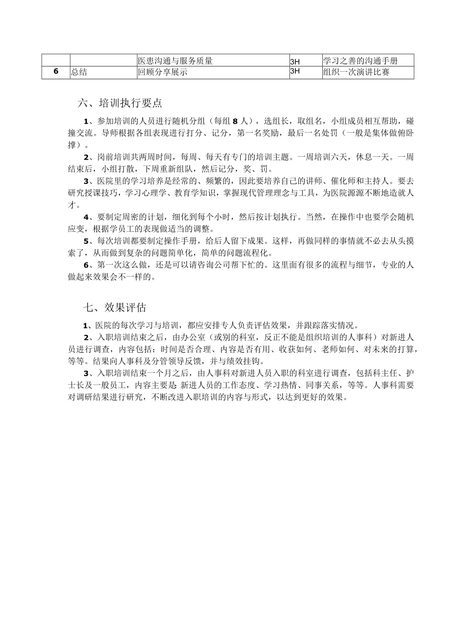 医院新员工入职培训方案.docx_第3页