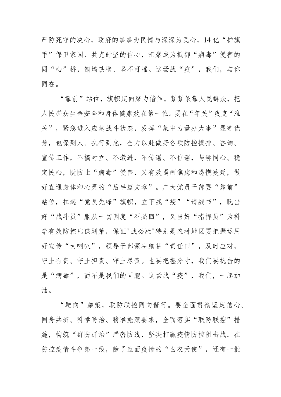 众志成城共同战疫心得体会范文（五篇）.docx_第2页