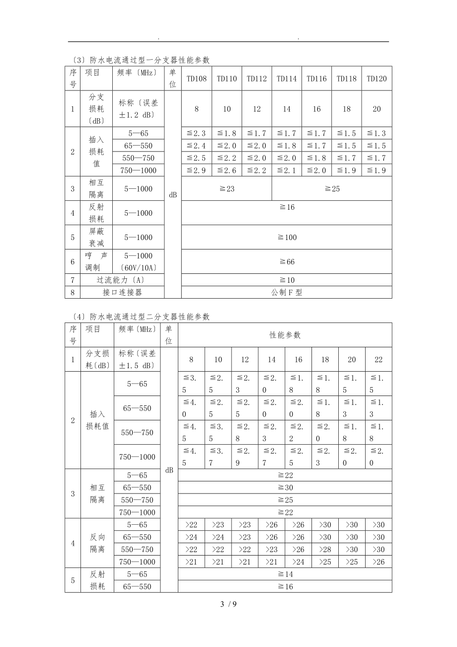 有线电视系统专用分支分配器产品说明书.doc_第3页