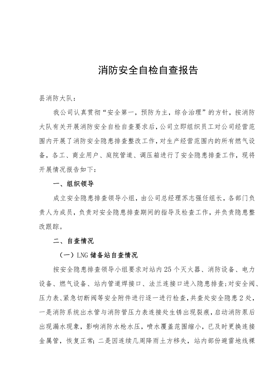 消防安全自检自查报告.docx_第1页