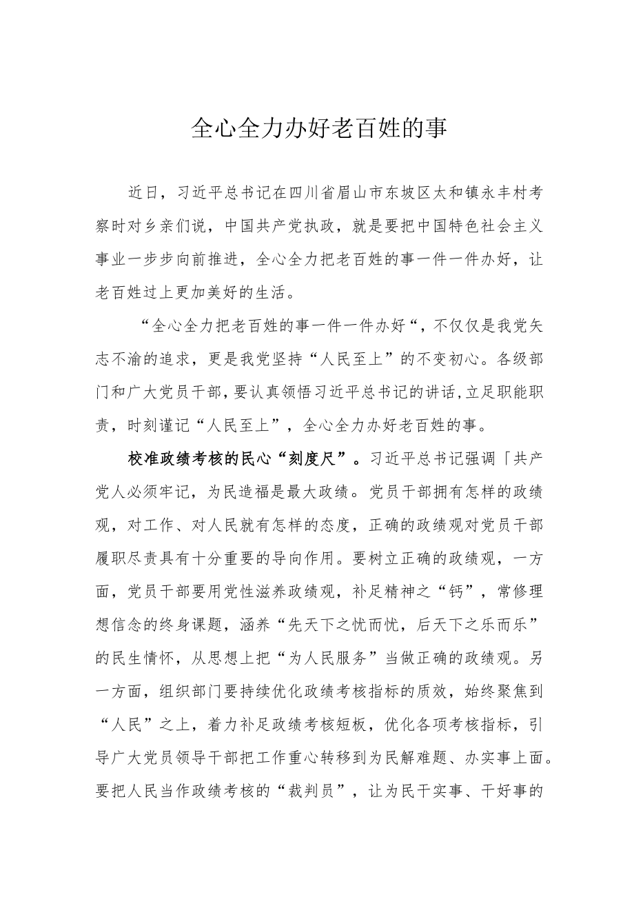 全心全力办好老百姓的事.docx_第1页