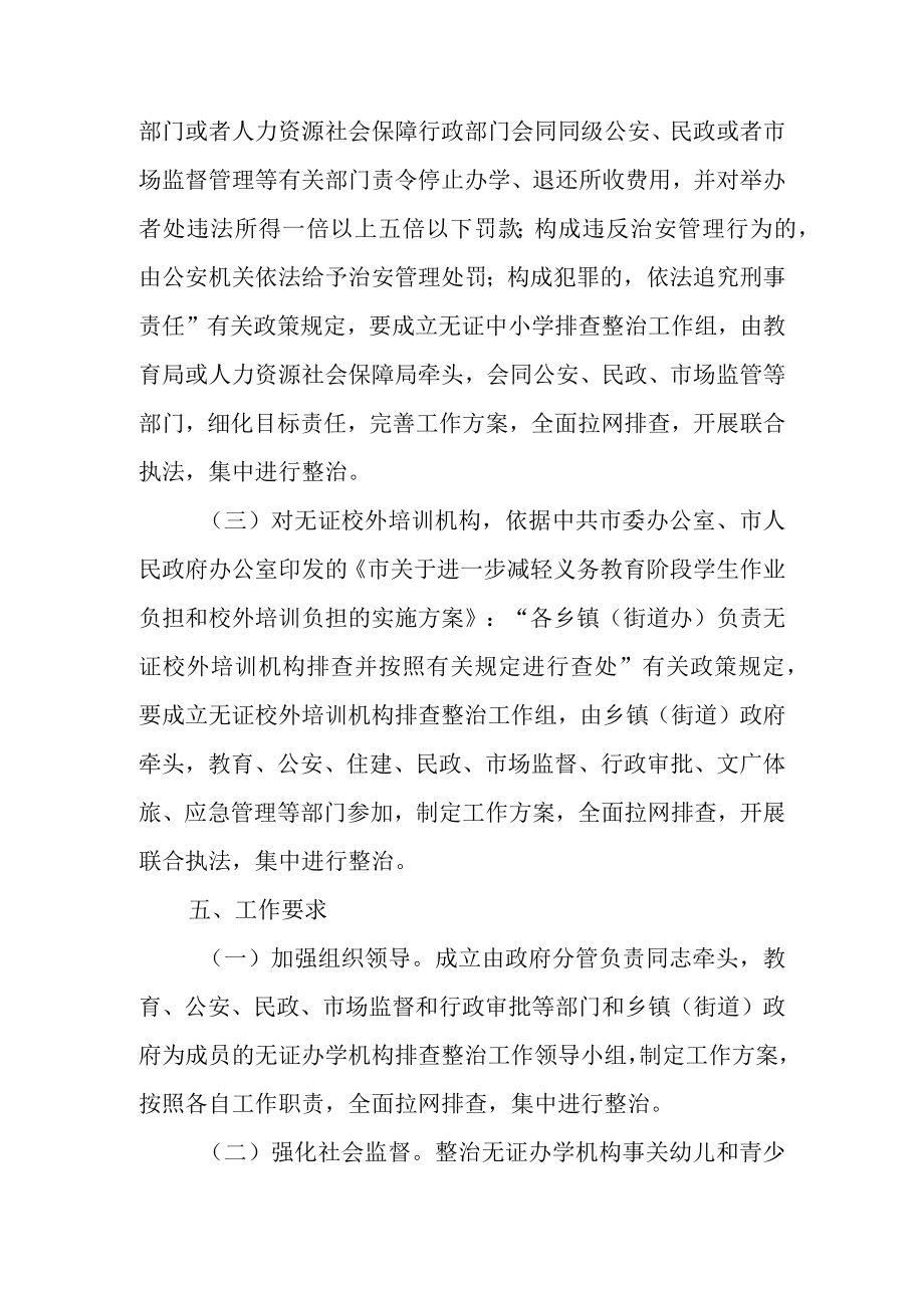 关于全面排查整治无证办学机构专项行动方案.docx_第3页