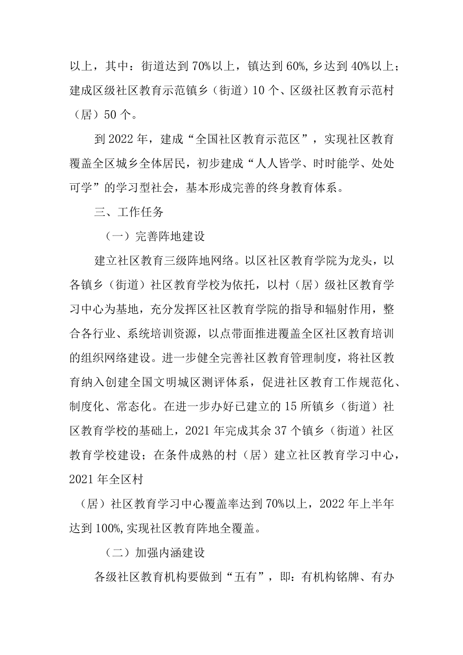 关于加快创建全国社区教育示范区的实施方案.docx_第2页