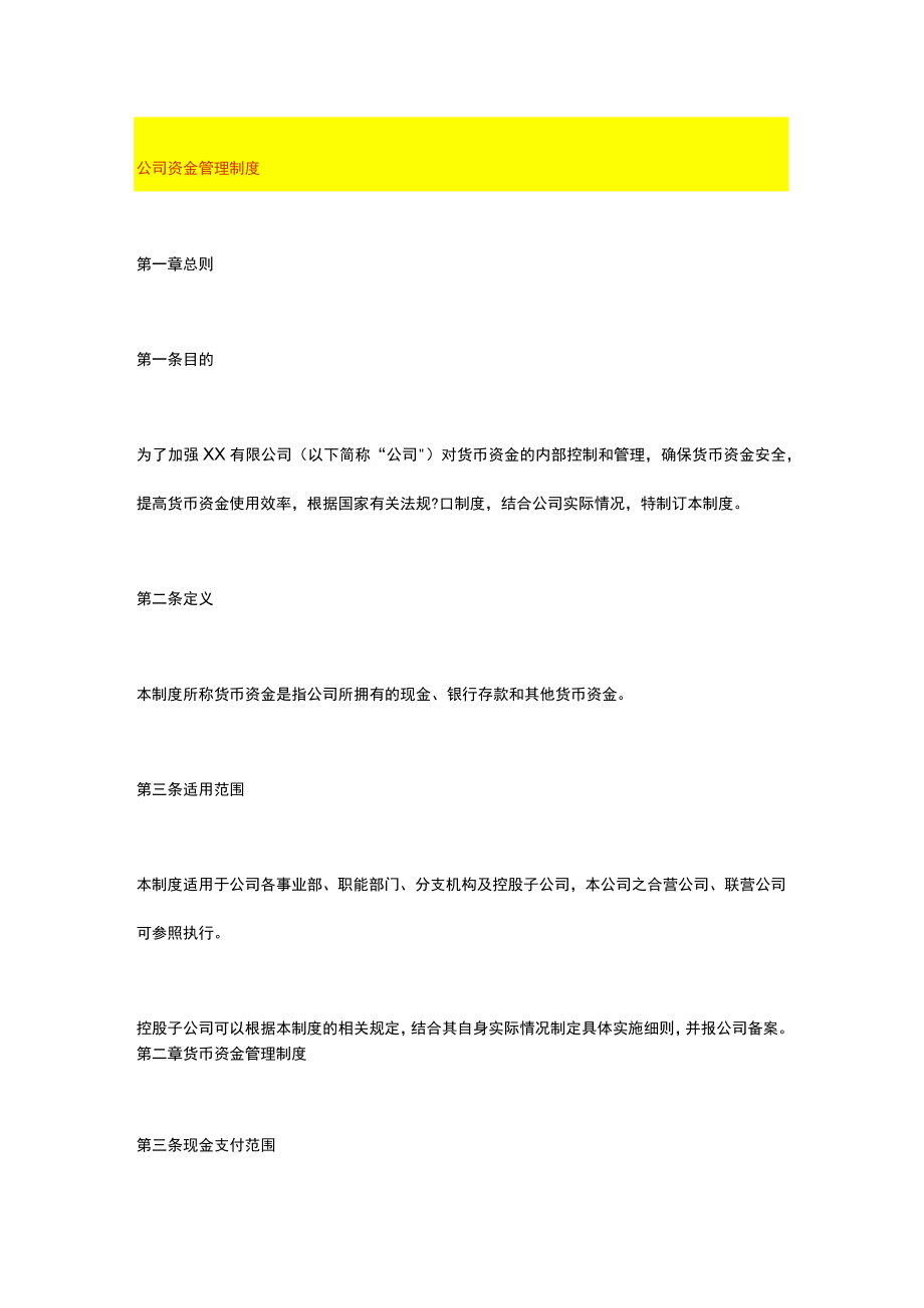 公司资金管理制度.docx_第1页