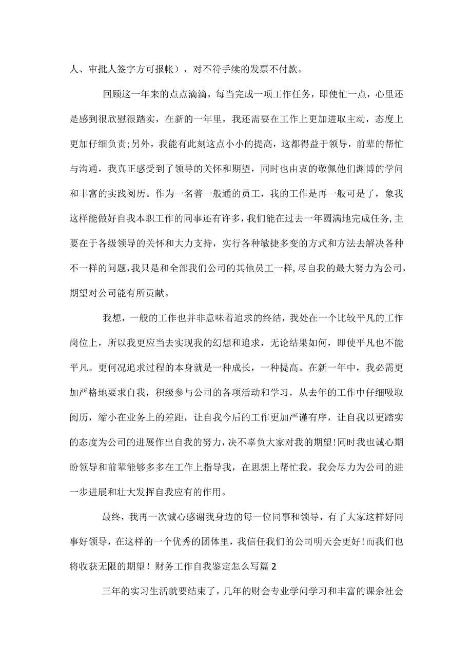 财务工作自我鉴定怎么写.docx_第2页