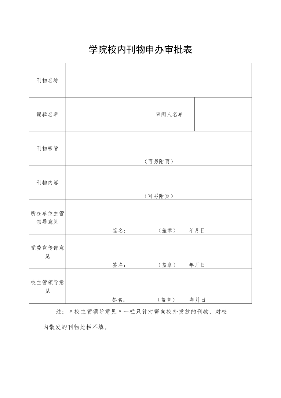 学院校内刊物申办审批表.docx_第1页