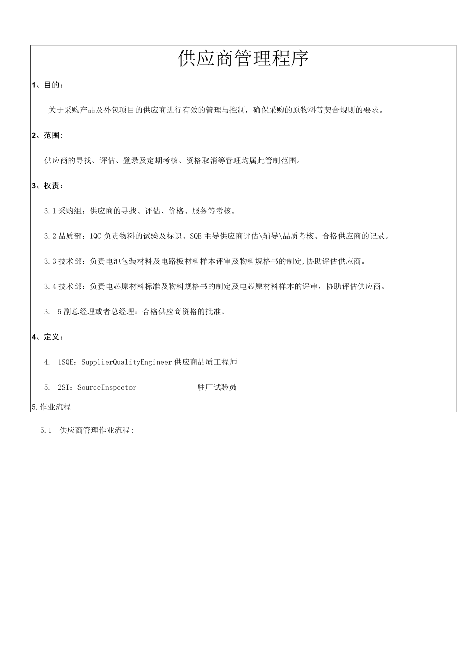 采购产品及外包项目供应商管理程序供应商管理作业流程.docx_第1页