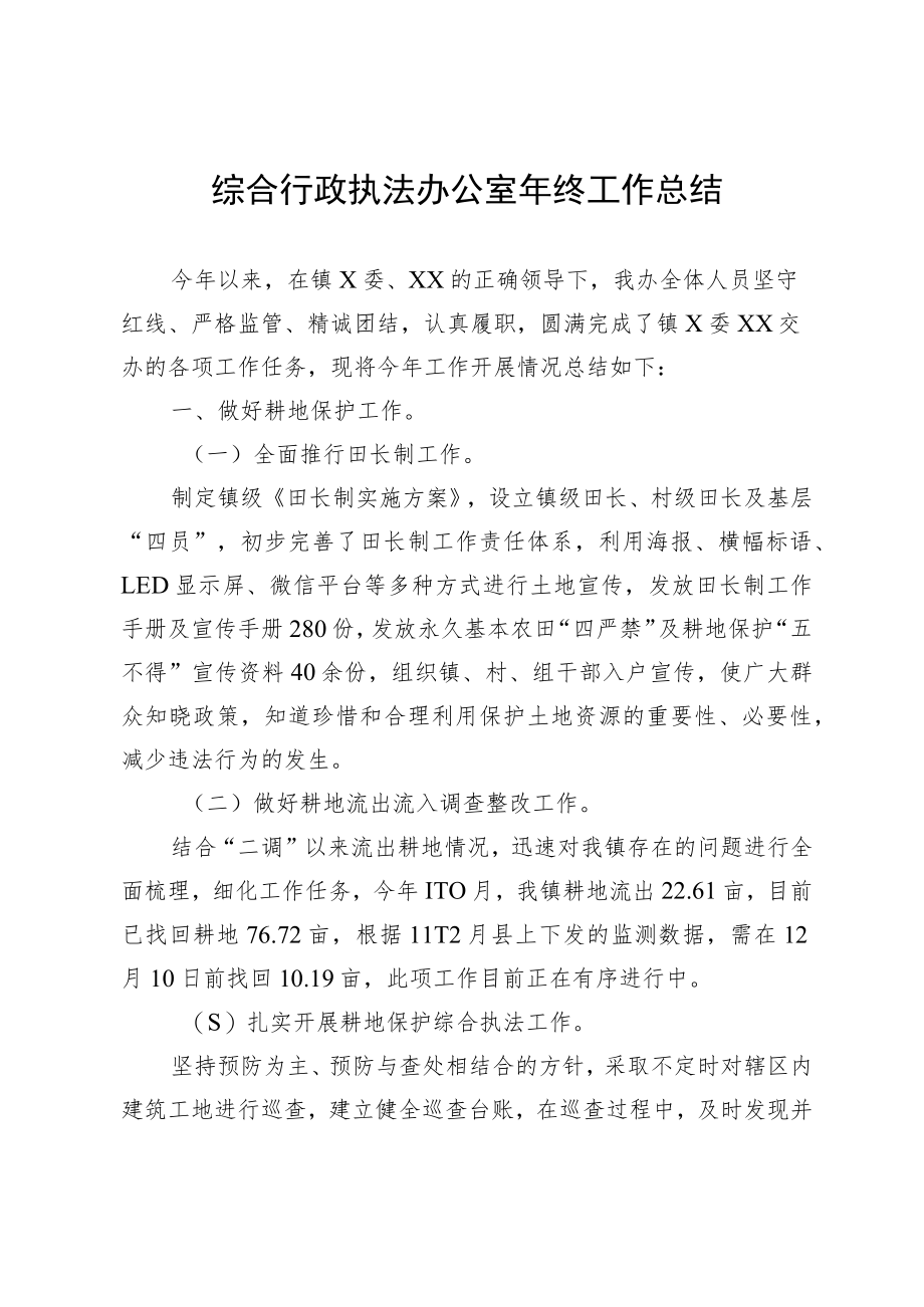 综合行政执法办公室年终工作总结.docx_第1页