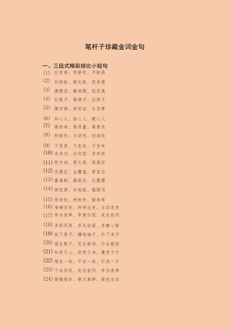 【写作素材】笔杆子珍藏金词金句.docx_第1页