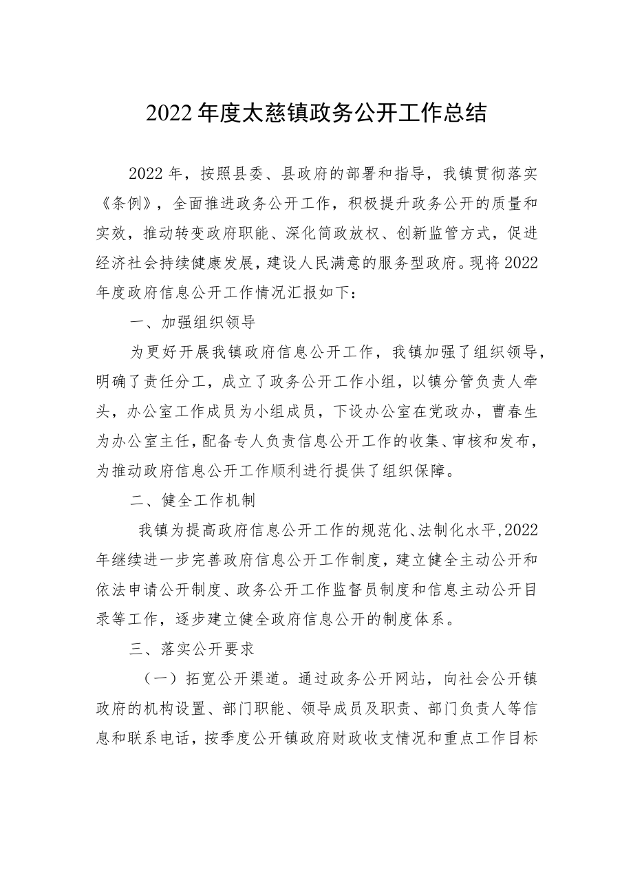 【精品文档】(14篇)2022年乡镇政务公开工作总结汇编.docx_第2页