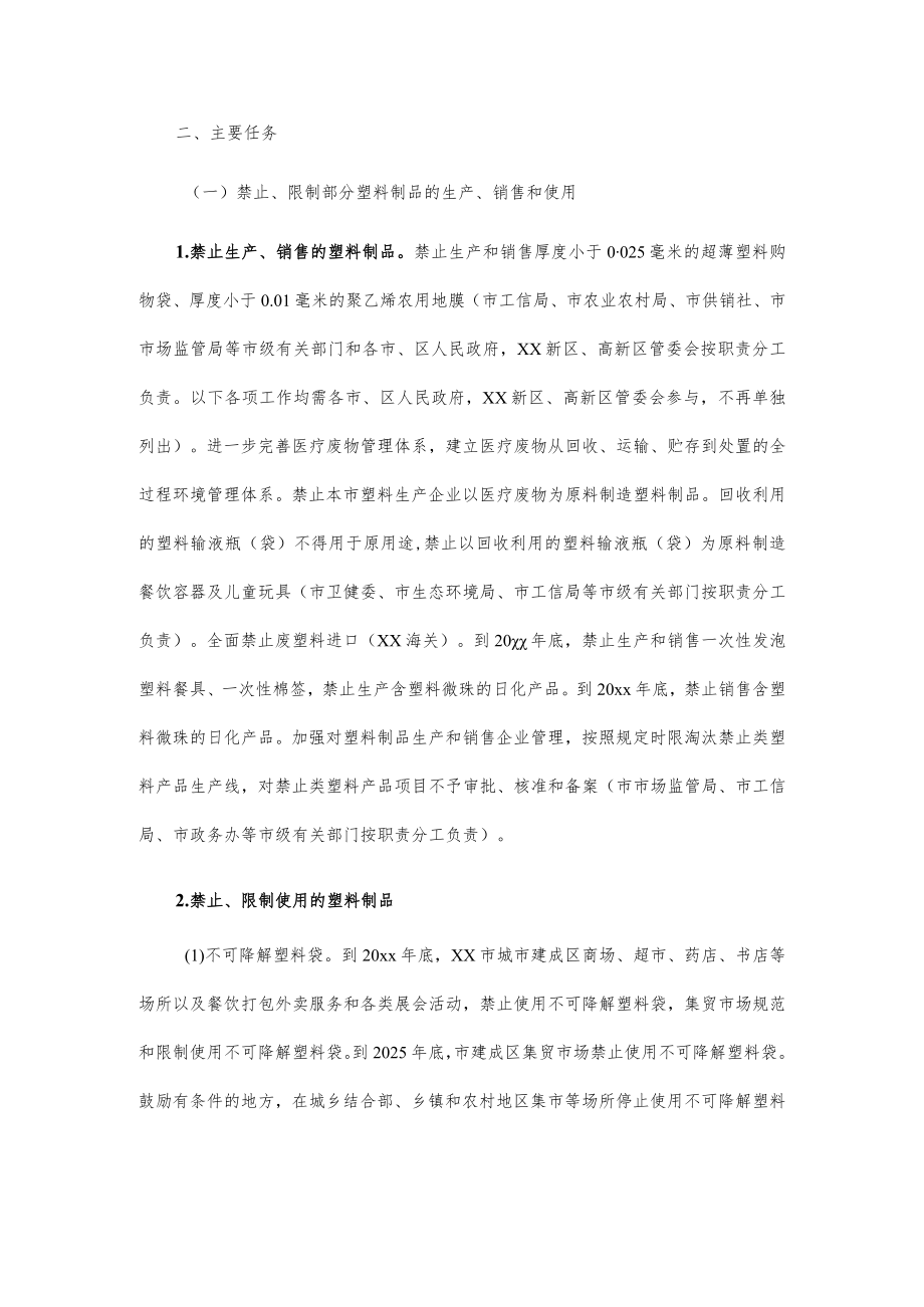 xx市关于进一步加强塑料污染治理的实施方案.docx_第2页