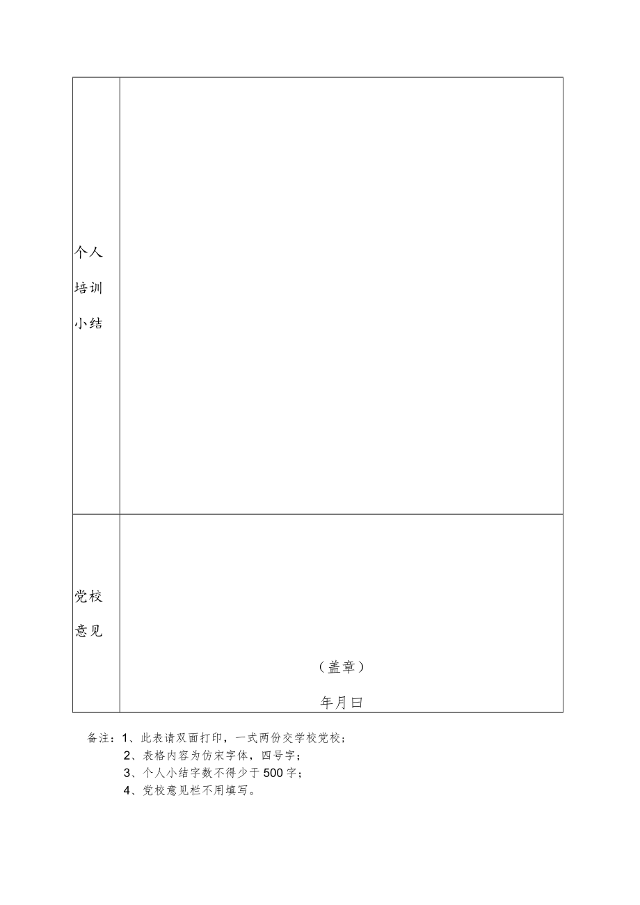 XX大学党员发展对象培训学员登记表.docx_第2页