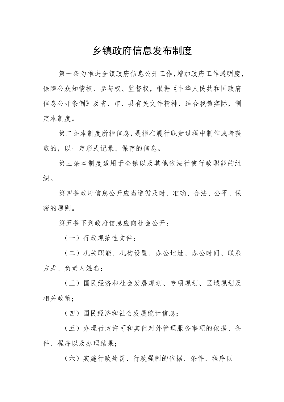 乡镇政府信息发布制度.docx_第1页