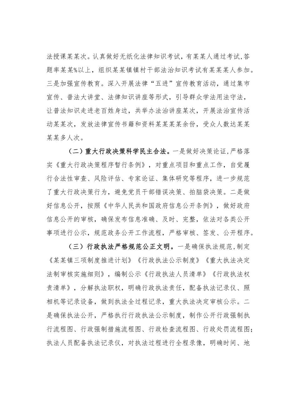 某某镇2022年法治政府建设工作总结暨2023年工作重点.docx_第2页