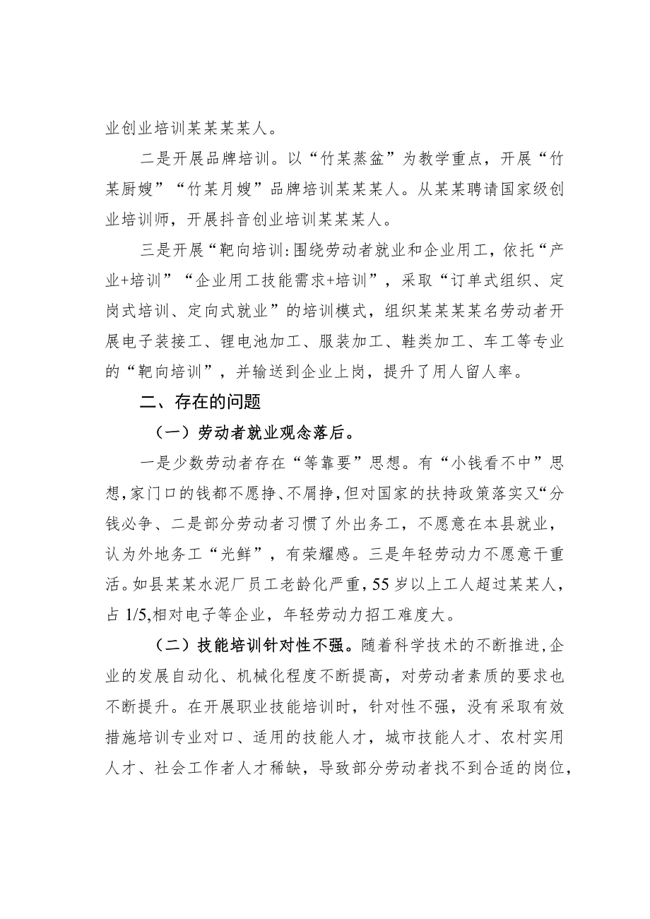 某某县人大关于2022年全县就业工作情况的视察报告.docx_第3页