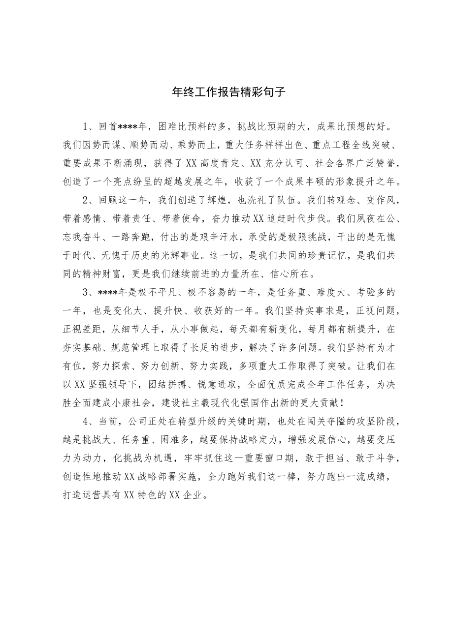 年终工作报告精彩句子.docx_第1页