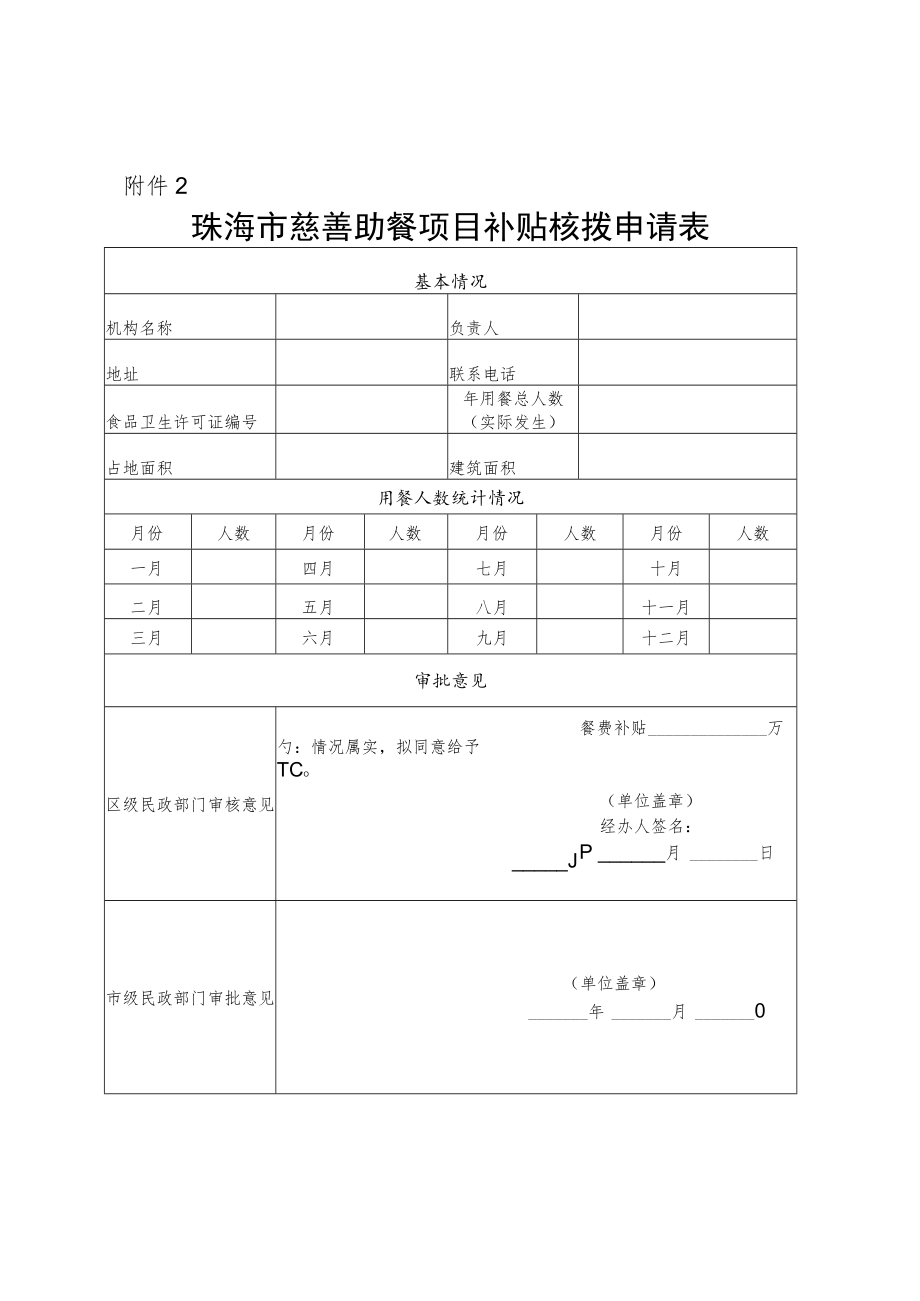 珠海市慈善助餐项目补贴预拨申请表.docx_第2页