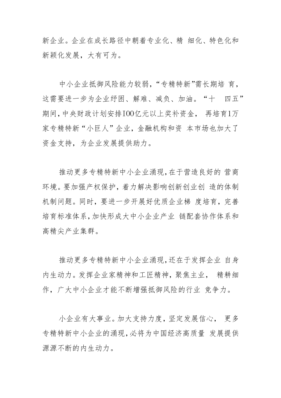 【中心组研讨发言】激发涌现更多专精特新中小企业.docx_第2页