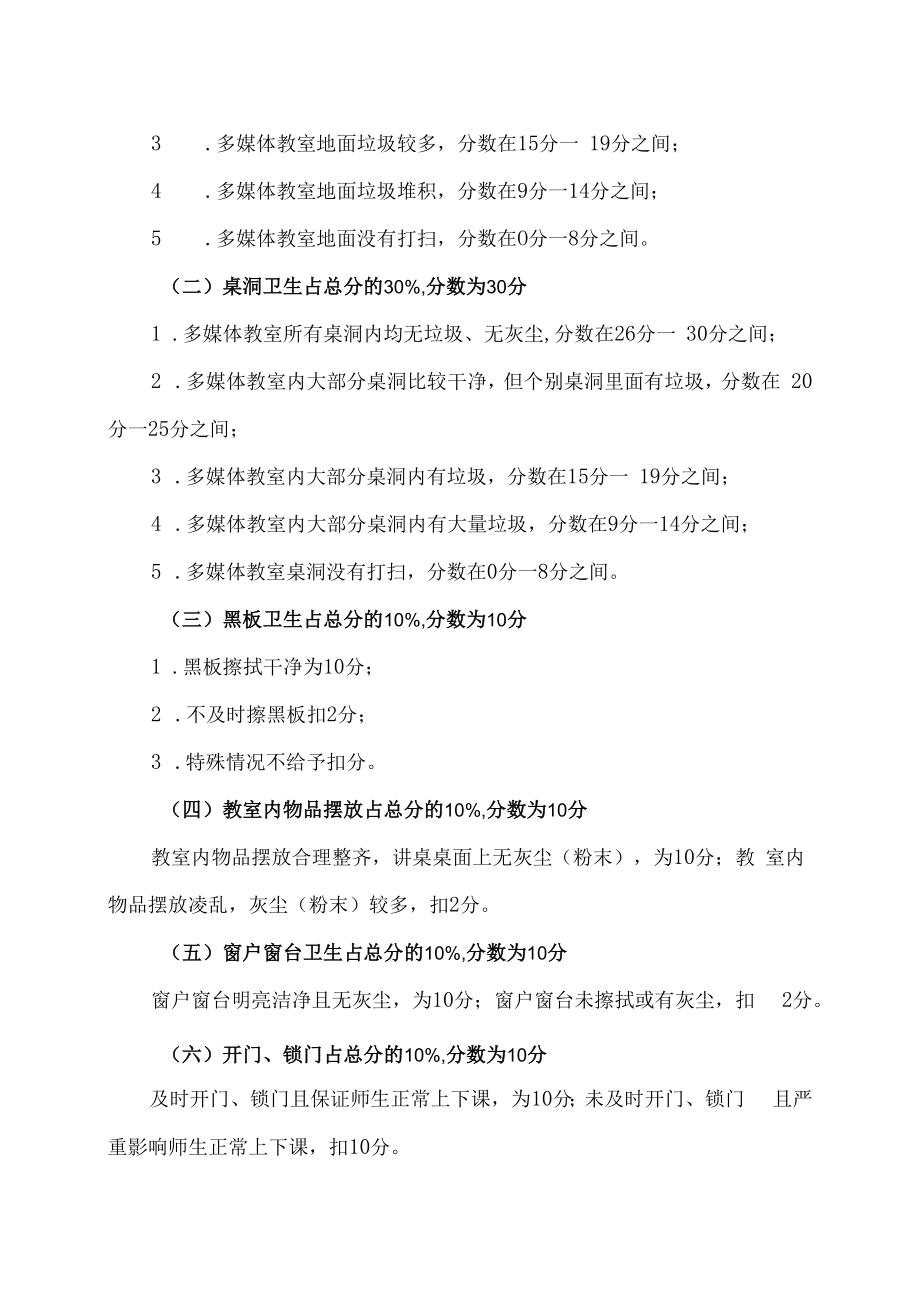 XX建筑职业技术学院关于开展多媒体教室卫生检查监督工作的实施方案.docx_第2页