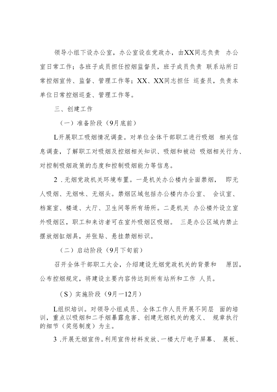 XX镇创建无烟机关工作方案.docx_第2页