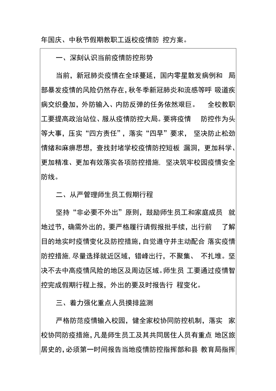 2022学校国庆假期新冠疫情防控实施方案（详细版）.docx_第2页