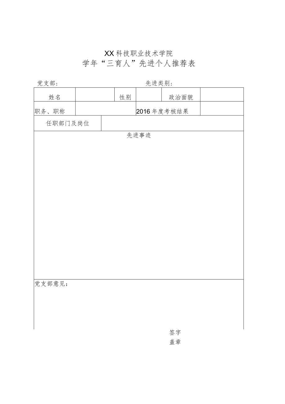 XX科技职业技术学院 X学年“优秀辅导员（班主任）”推荐表.docx_第2页