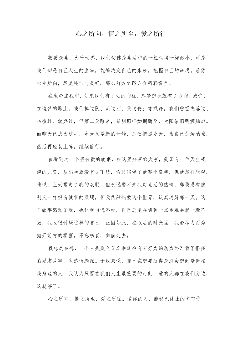 心之所向 情之所至 爱之所往.docx_第1页