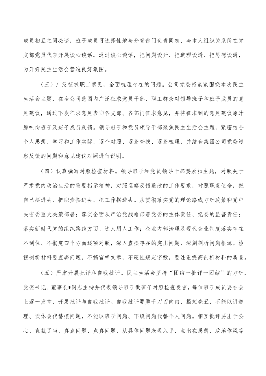 公司反馈问题整改专题生活会实施方案.docx_第2页