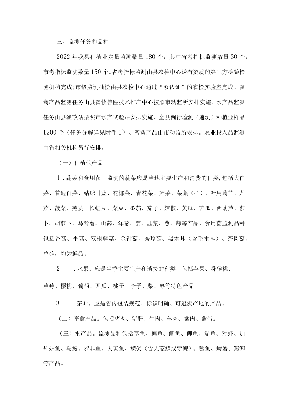 县农产品质量安全监测方案.docx_第2页