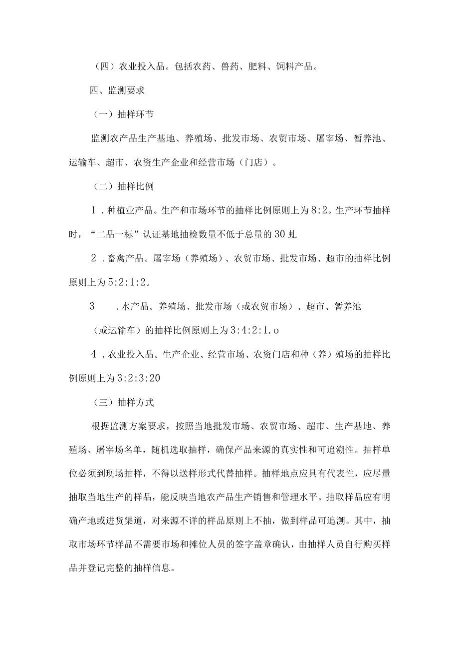 县农产品质量安全监测方案.docx_第3页