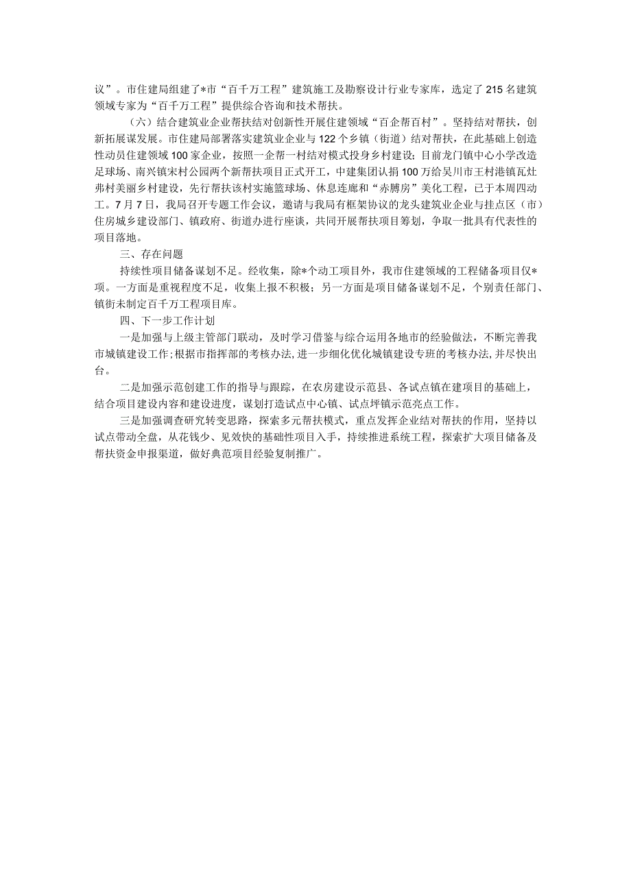 “百县千镇万村高质量发展工程”指挥部城镇建设专班工作开展情况报告.docx_第2页