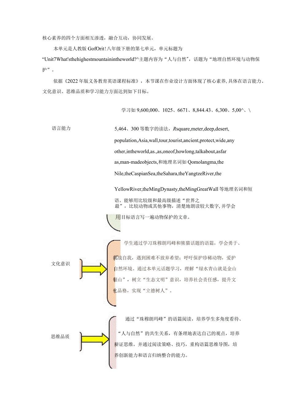 Unit 7 What's the highest mountain in the world单元作业设计.docx_第3页