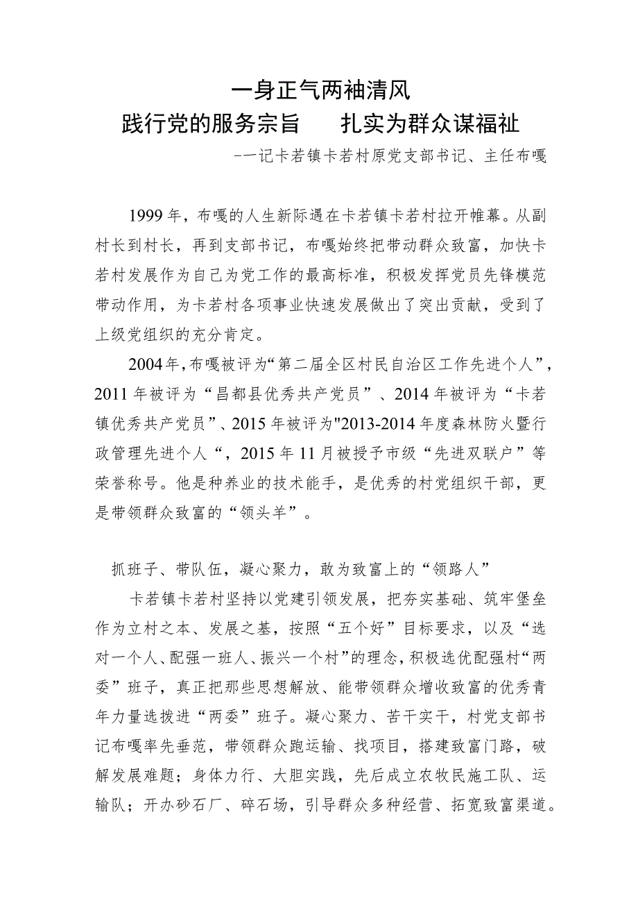 19.布嘎 践行党的服务宗旨 扎实为群众谋福祉.docx_第1页