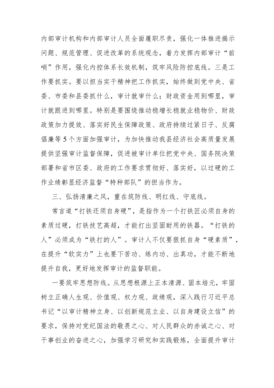 某区审计局长“以学正风”和“树立和践行正确政绩观”专题研讨发言.docx_第3页