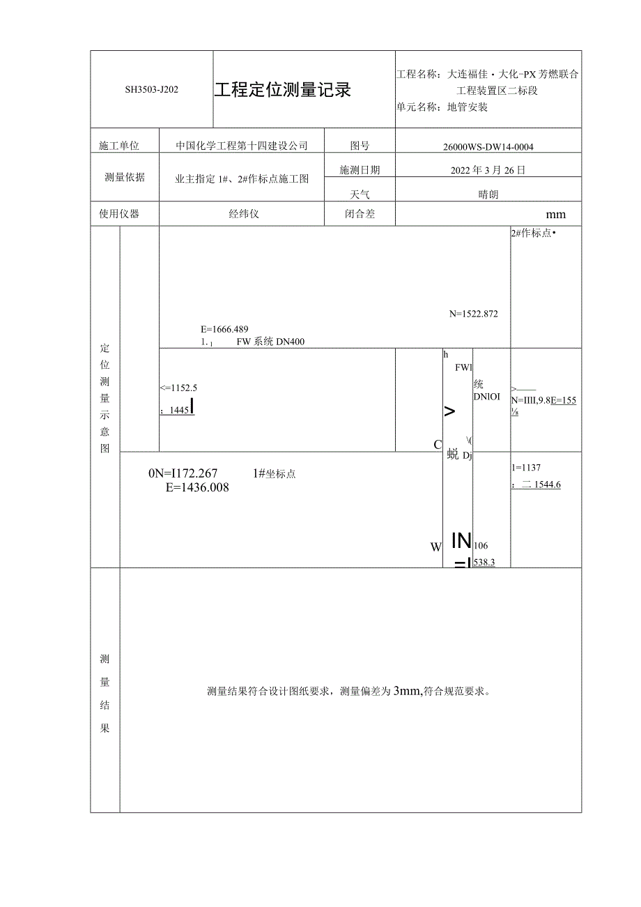 工程定位测量记录.docx_第1页