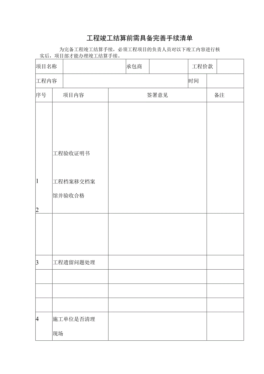 工程竣工结算前需具备完善手续清单.docx_第1页