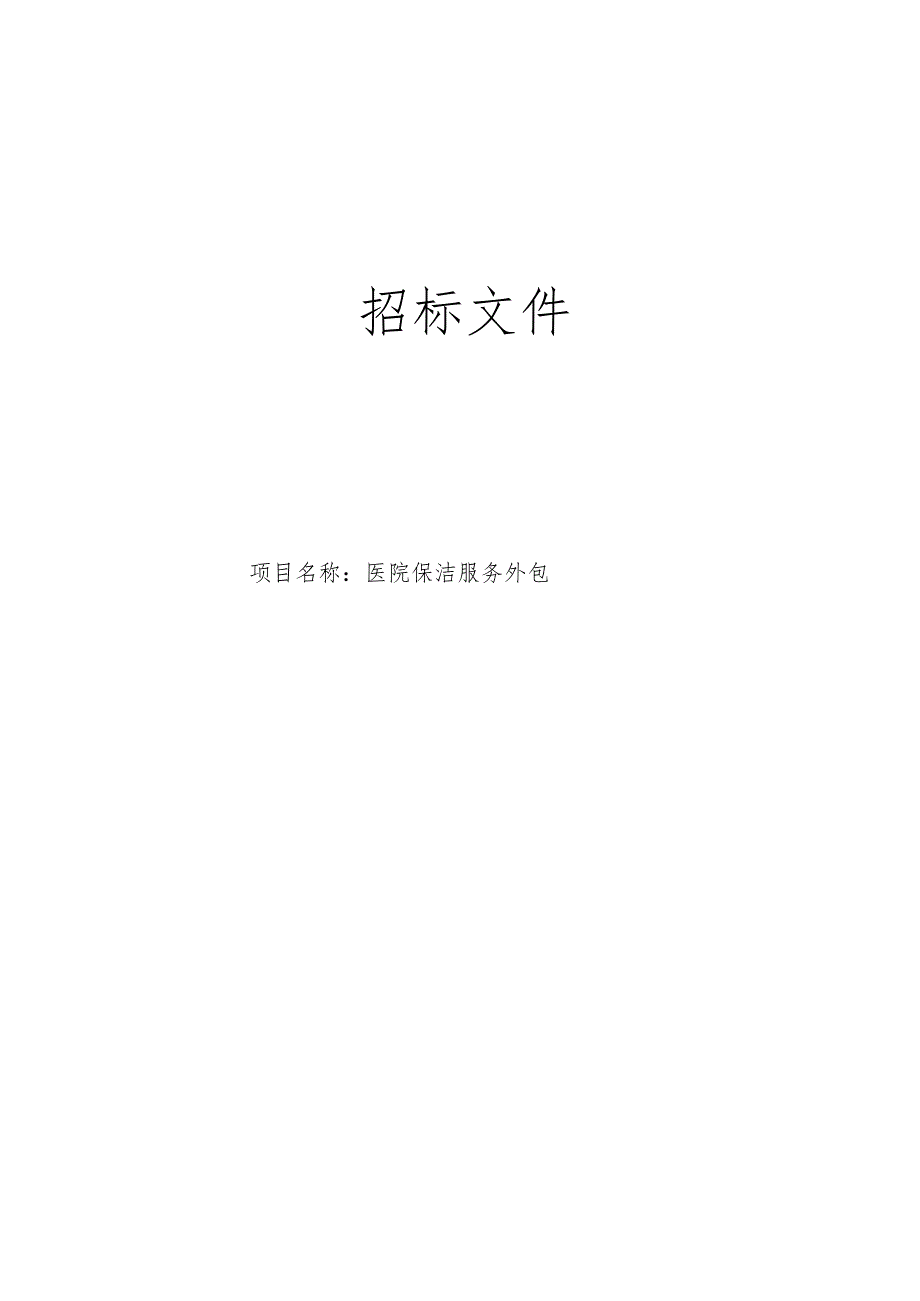 医院保洁服务外包招标文件.docx_第1页