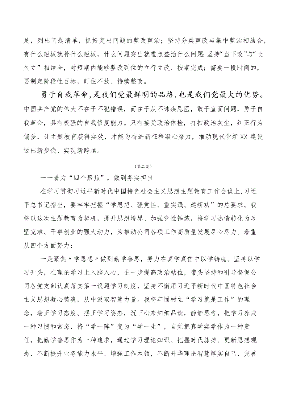 在学习贯彻2023年主题教育发言材料（多篇汇编）.docx_第2页