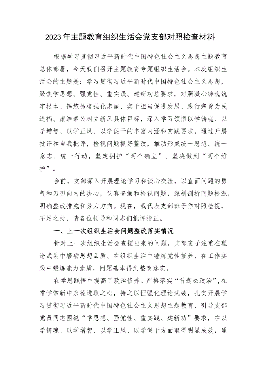 班子凝心铸魂筑牢根本、锤炼品格强化忠诚、实干担当促进发展、践行宗旨为民造福、廉洁奉公树立新风第二批主题教育对照检查材料7篇.docx_第3页