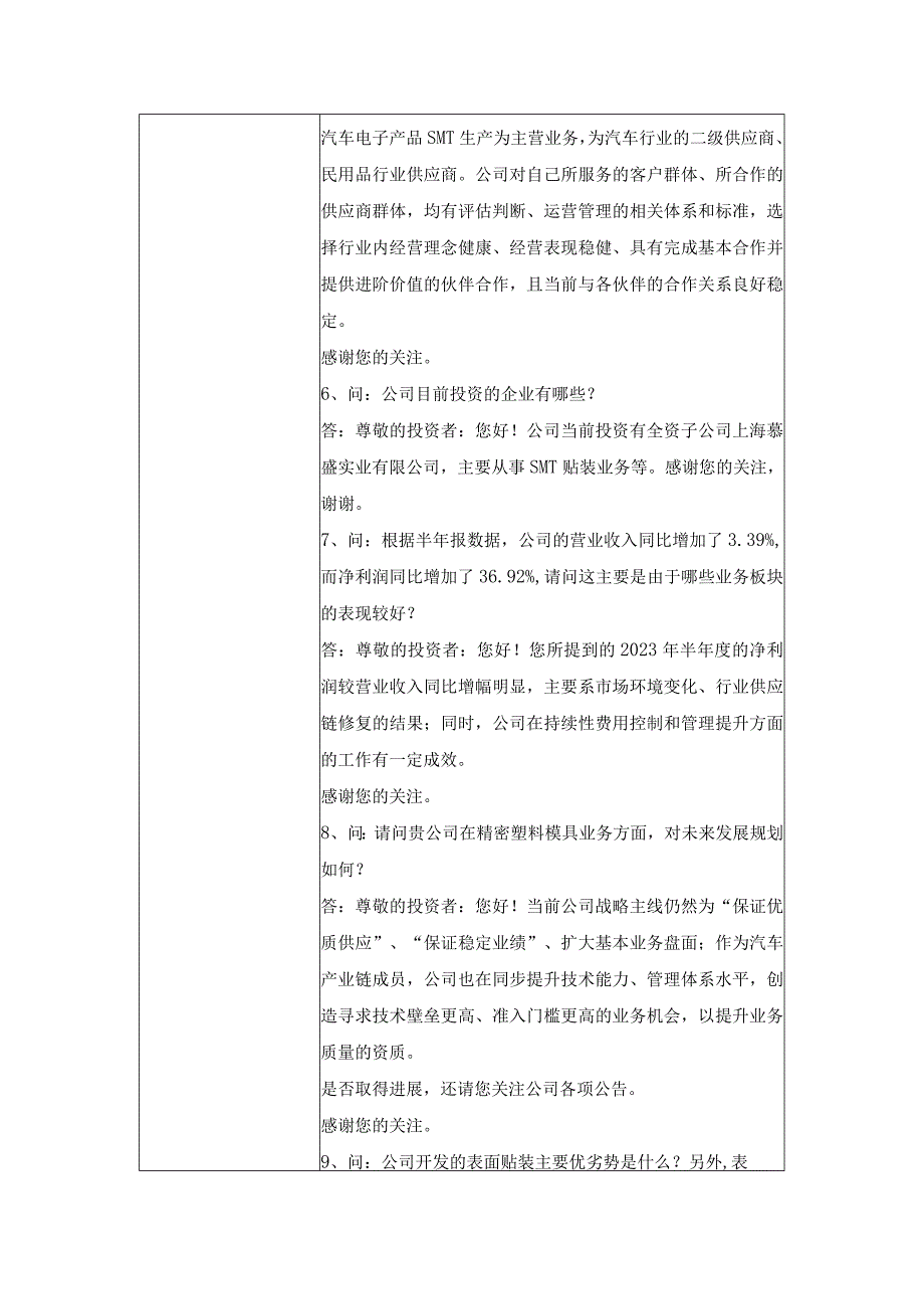 股票代码603159股票简称上海亚虹上海亚虹模具股份有限公司投资者关系活动记录表.docx_第3页