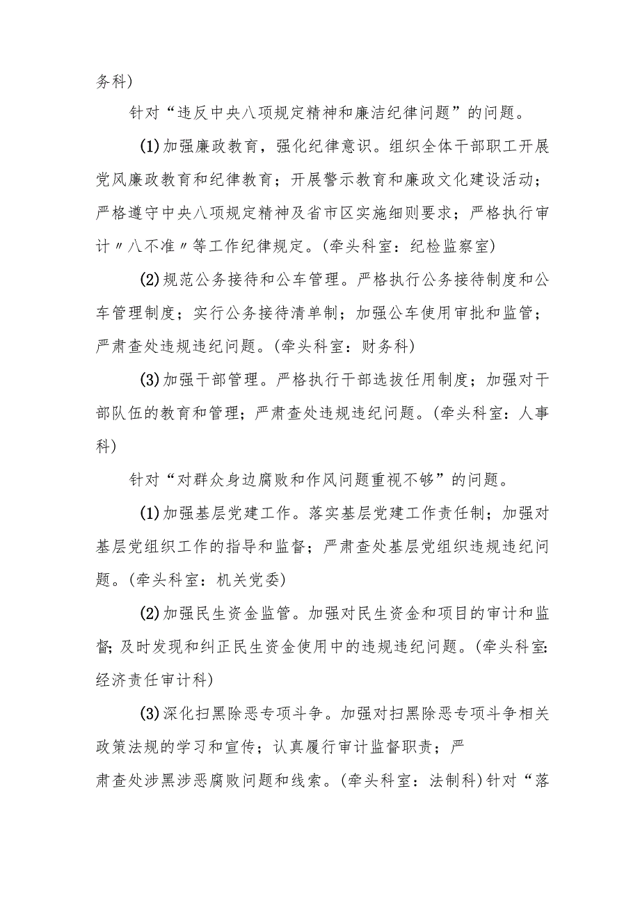 2023年某市审计局关于巡察反馈问题的整改方案.docx_第3页