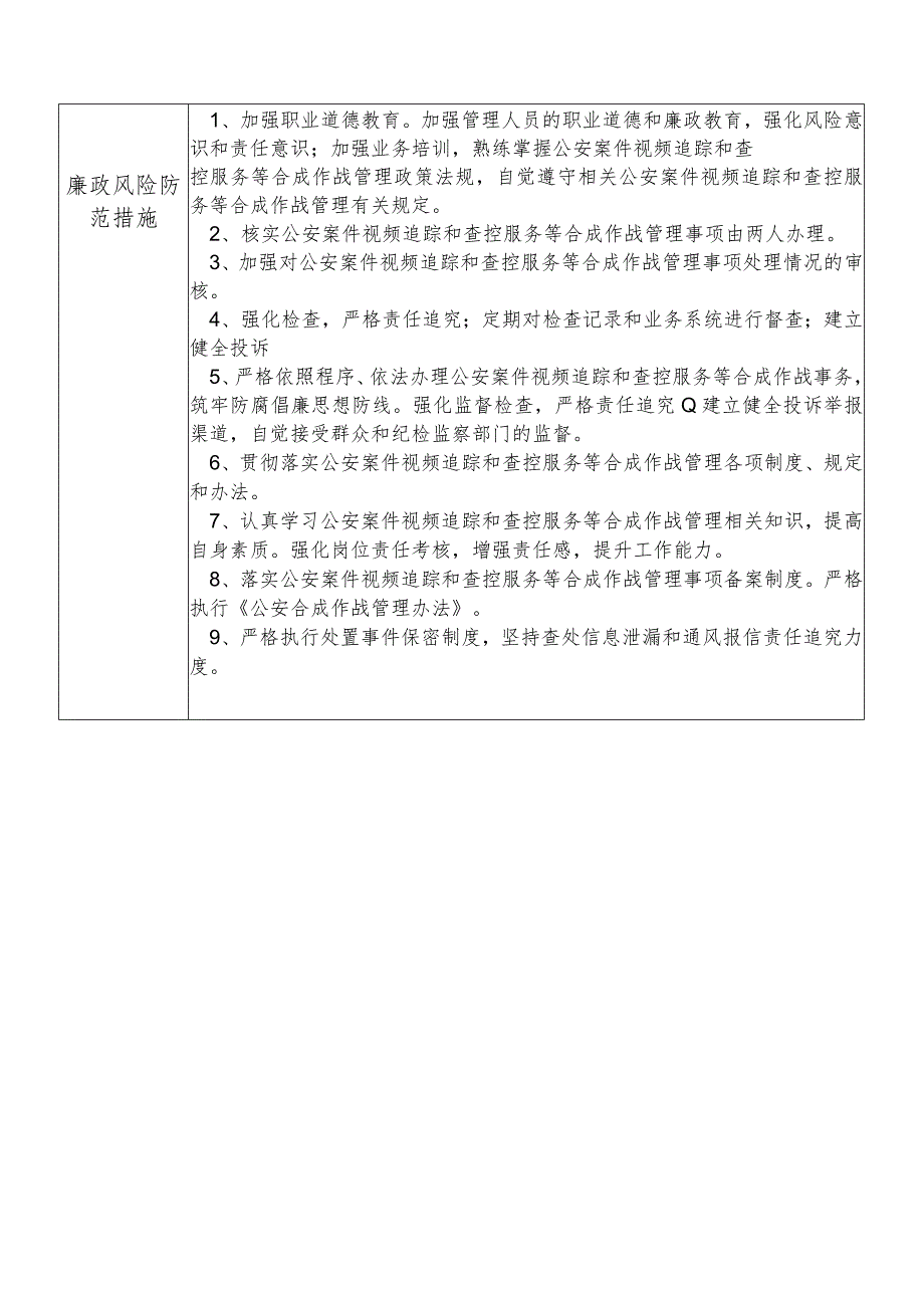 X县公安部门合成作战中心干部个人岗位廉政风险点排查登记表.docx_第2页